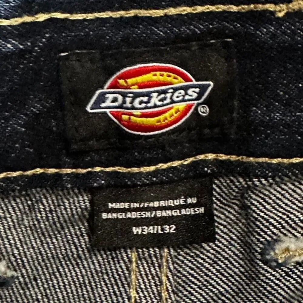 Dickies Men's Navy and Blue Jeans